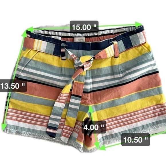 LOFT Outlet Linen Blend Striped Shorts, NWOT Size 4 - Picture 3 of 9